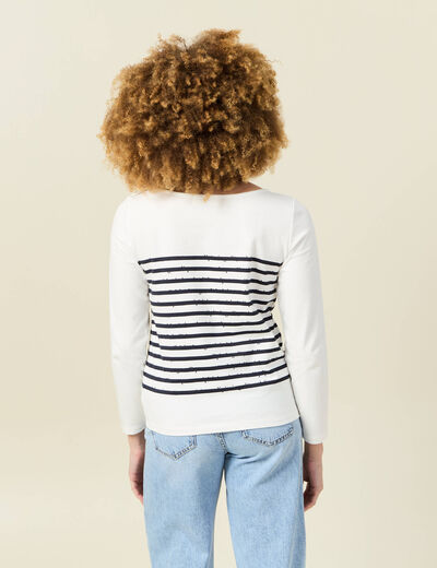 T-shirt manches longues ecru femme