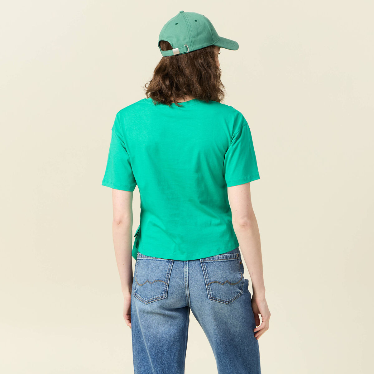 T-shirt manches courtes noeud vert femme