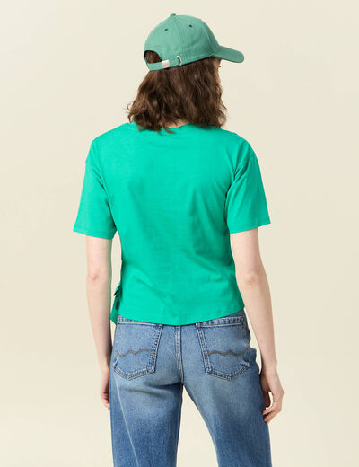 T-shirt manches courtes noeud vert femme