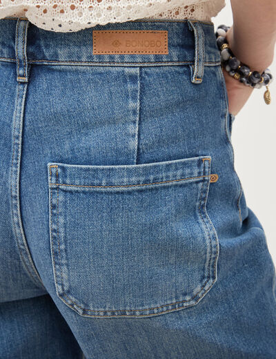Jeans bootcut taille haute denim stone femme