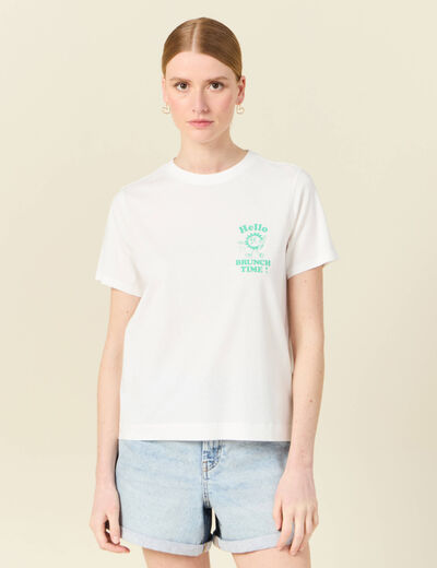 T-shirt éco-responsable ecru femme