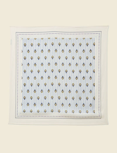 Foulard &agrave; motifs ivoire femme