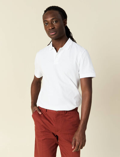 Polo éco-responsable blanc homme
