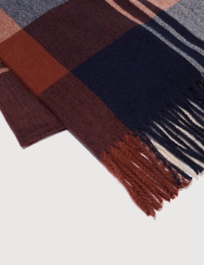 Plaid marron fonc&eacute; homme