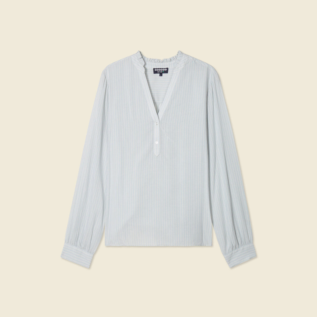 Blouse manches longues bleu ciel femme