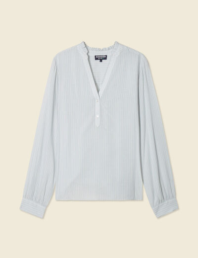 Blouse manches longues bleu ciel femme