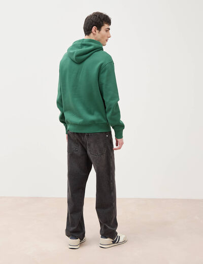 Sweat &agrave; capuche vert homme
