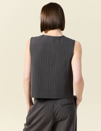 Veston sans manches gris femme
