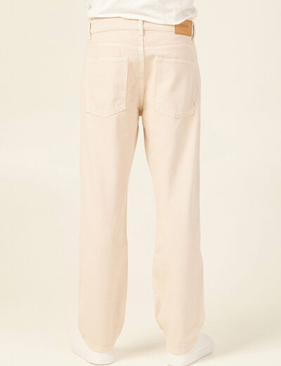 Jeans relax 5 poches denim beige homme