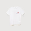 T-shirt droit en coton manches courtes blanc homme