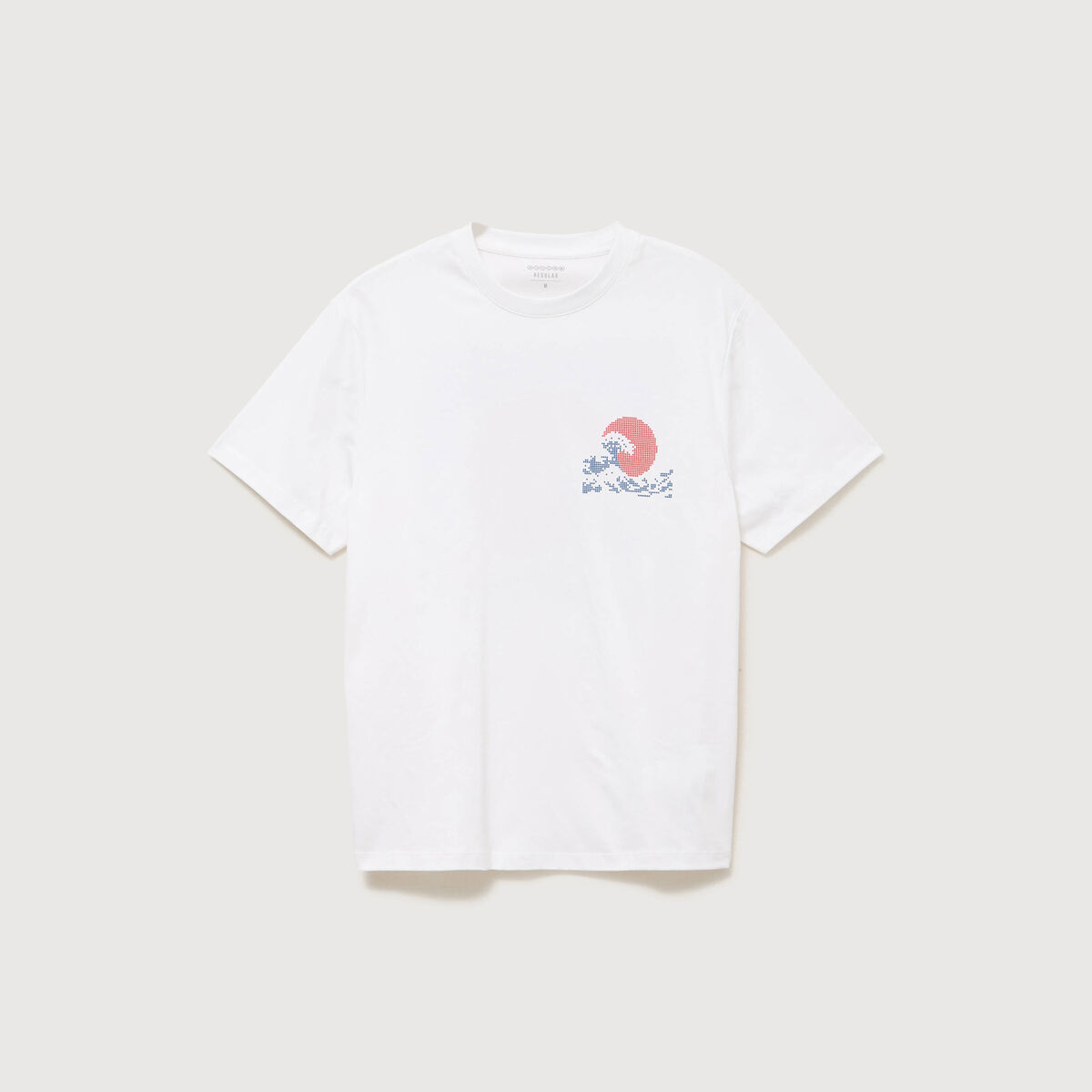 T-shirt droit en coton manches courtes blanc homme