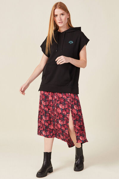 Sweat capuche éco-responsable noir femme
