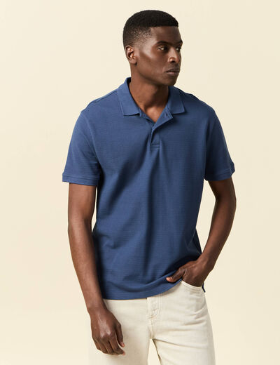 Polo éco-responsable bleu foncé homme