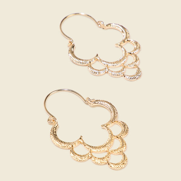 Boucles d'oreilles pendantes couleur or femme