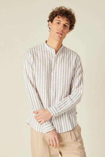 Chemise manches longues ecru homme