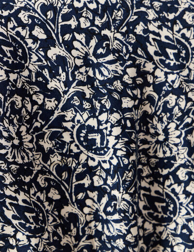 Robe longue trapèze bleu femme