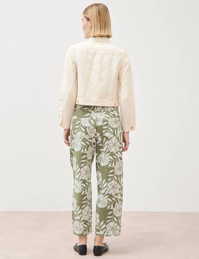 Veste courte boutonn&eacute;e ecru femme