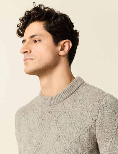 Pull manches longues gris homme
