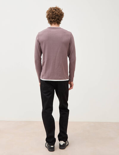 T-shirt manches longues mauve homme
