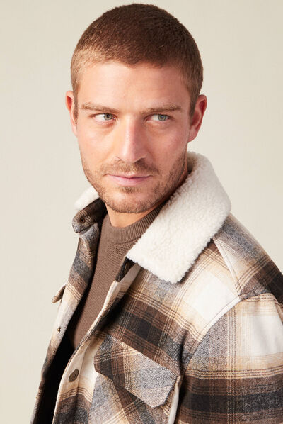 Veste surchemise ample ecru homme