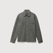 Surchemise droite col am&eacute;ricain vert kaki homme