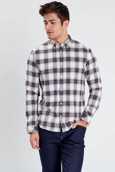 Chemise manches longues ecru homme
