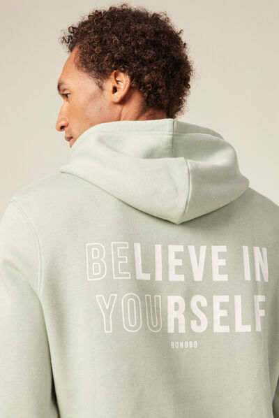 Sweat à capuche vert olive homme