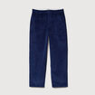 Pantalon large en velours longueur 32 bleu fonc&eacute; homme