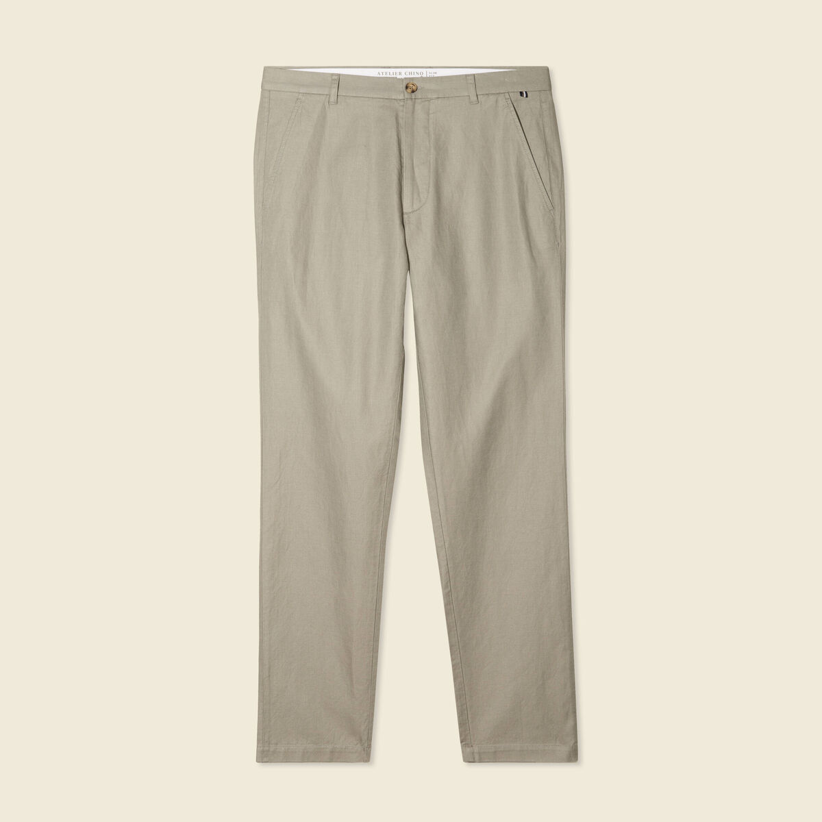 Pantalon chino vert kaki homme