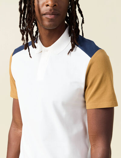 Polo manches courtes camel homme