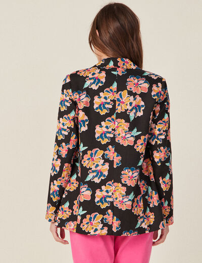 Veste esprit blazer droite noir femme