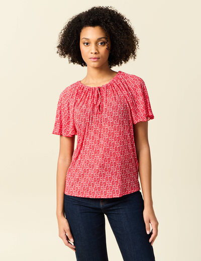 T-shirt manches courtes rouge femme