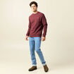 Sweat manches longues rouge fonc&eacute; homme