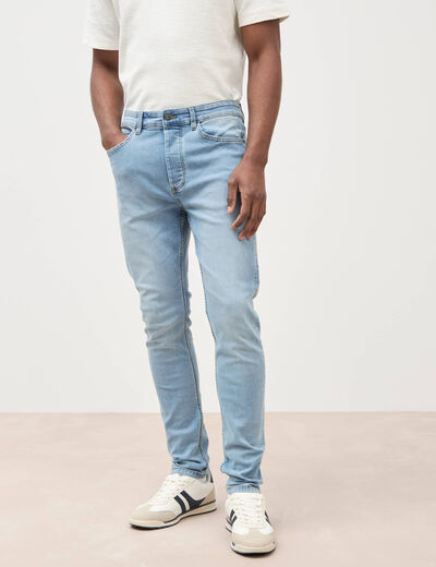 Jeans skinny tapered denim bleach homme