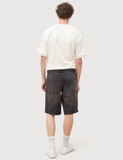 Bermuda en jean coton denim snow noir homme