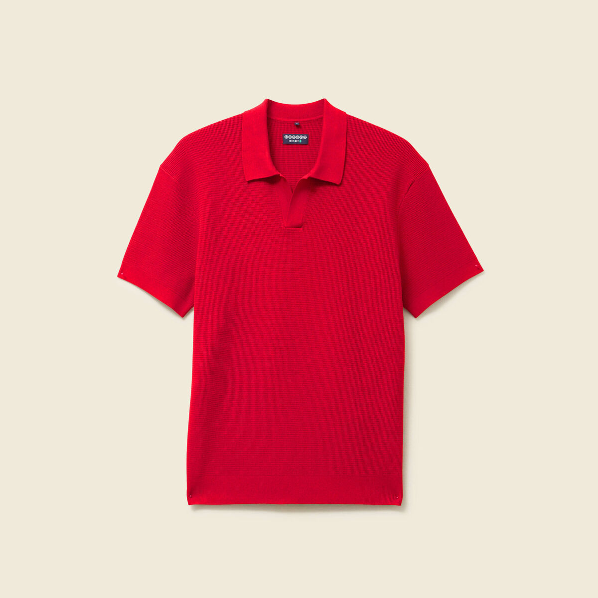 Polo cintré manches courtes rouge foncé homme