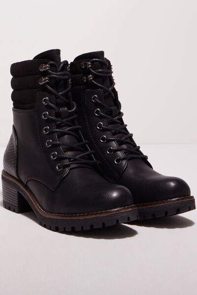 Bottines crantées noir femme