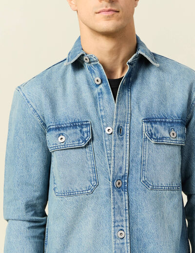 Surchemise en jean denim dirty homme