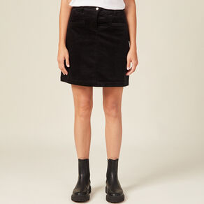 Jupe moulante velours noir femme