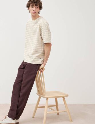 Chino coupe droite longueur 32 marron fonc&eacute; homme