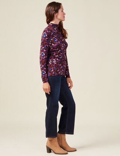 T-shirt manches longues marron femme