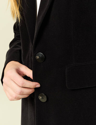 Veste blazer velours noir femme