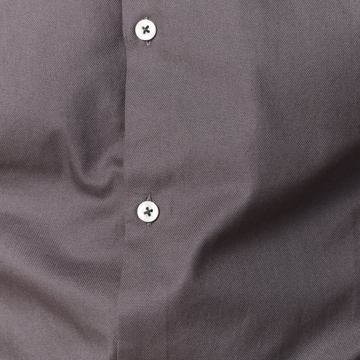 Col cintr&eacute; en coton manches longues gris fonc&eacute; homme