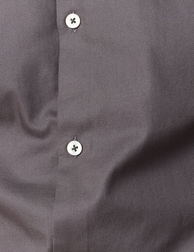 Col cintr&eacute; en coton manches longues gris fonc&eacute; homme