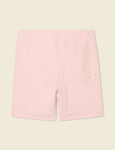 Short droit avec cordon rose clair homme