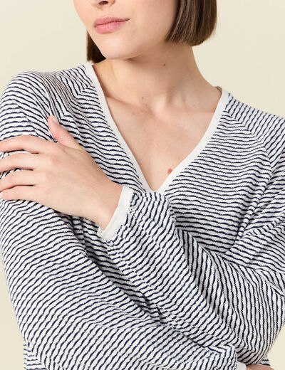 T-shirt manches longues ecru femme