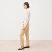 Chino cigarette 7/8&egrave;me taille haute marron clair femme