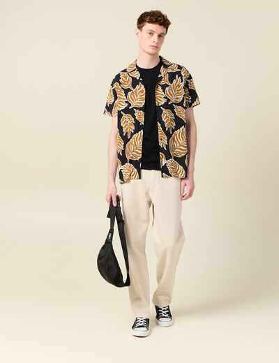 Chemise manches courtes noir homme