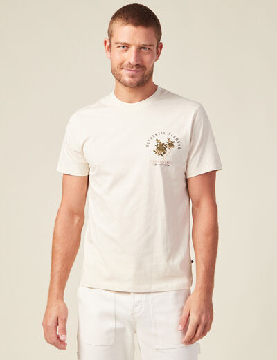 T-shirt manches courtes ecru homme