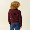 Sweat &agrave; capuche manches longues bordeaux femme